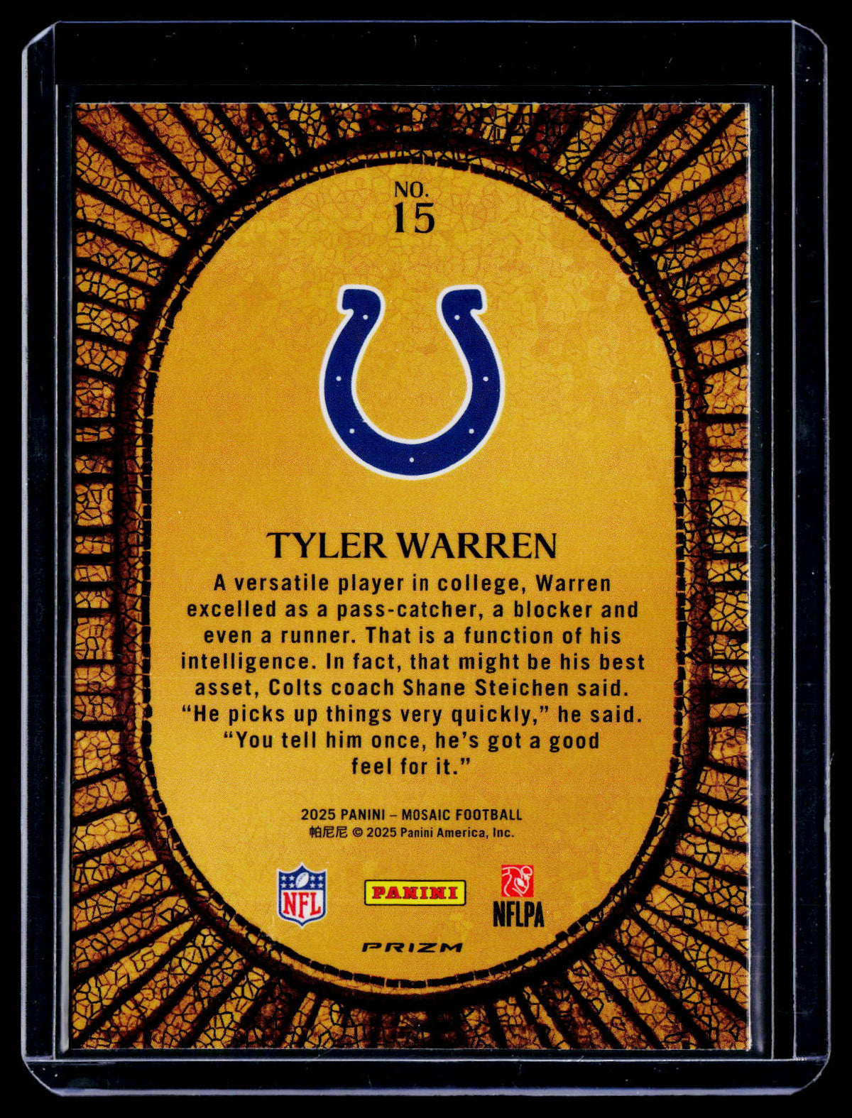 2025 Mosaic Tyler Warren Rookie Micro Mosaic RC
