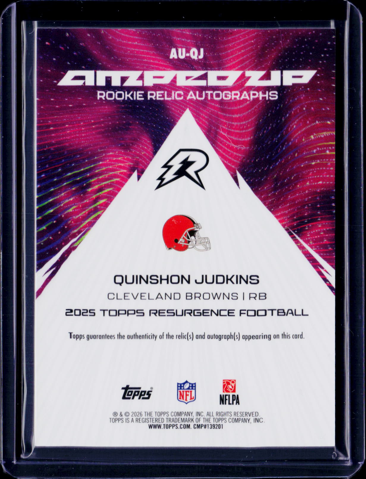 2025 Topps Resurgence Quinshon Judkins Amped Up Rookie Patch Auto