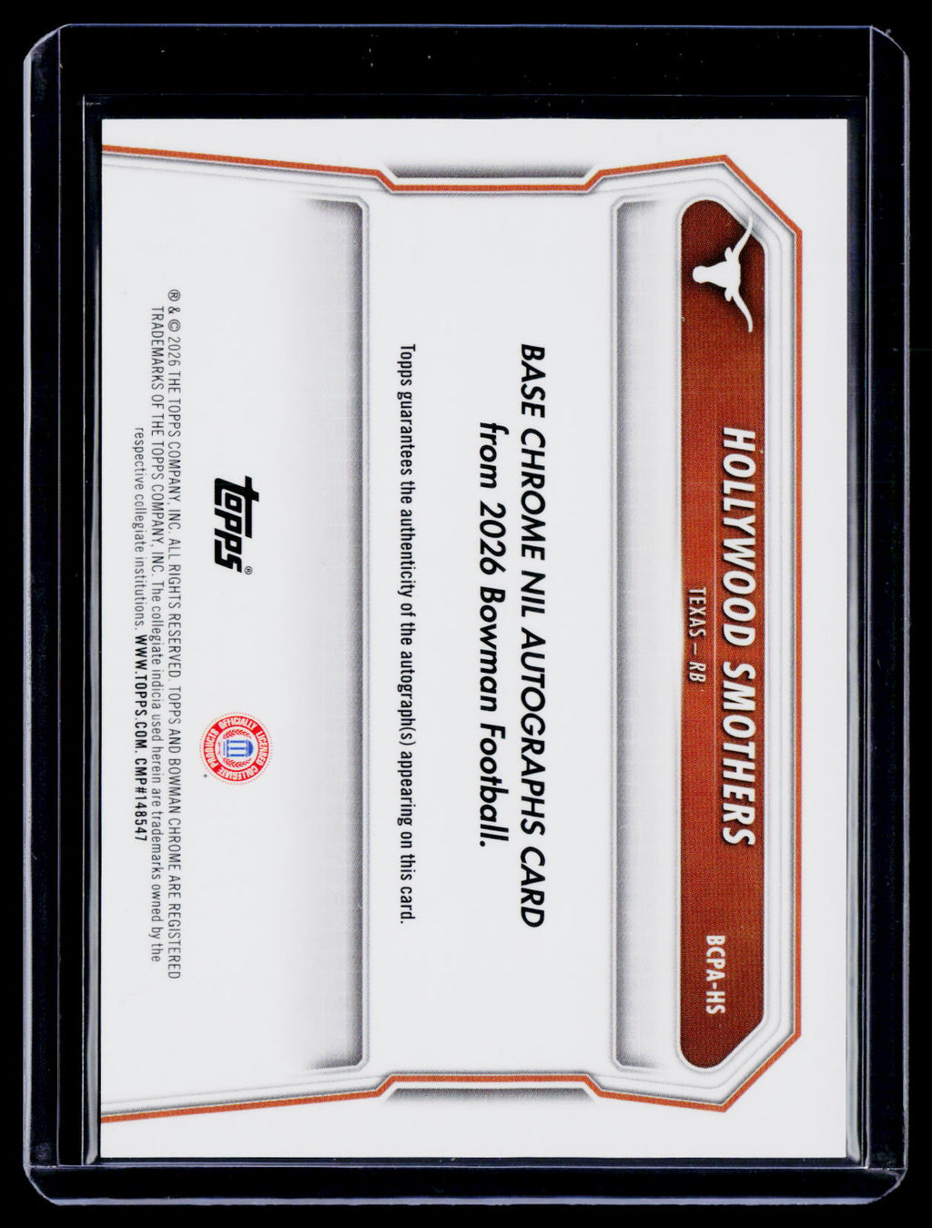 2026 Bowman Hollywood Smothers Red Mega Box Auto 2/5