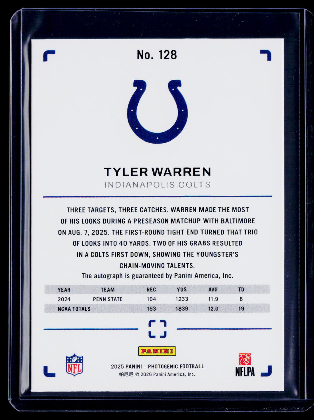 2025 Photogenic Tyler Warren Rookie Auto RC