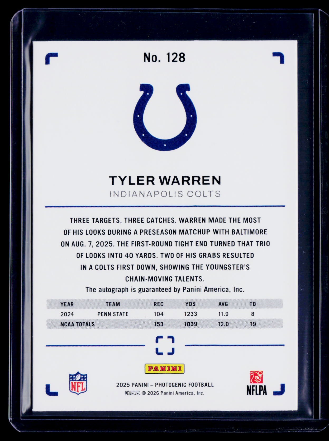 2025 Photogenic Tyler Warren Rookie Auto RC