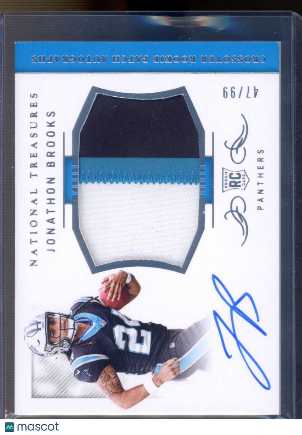 2024 National Treasures Jonathan Brooks Crossover Rookie Patch Auto 47/99 RC