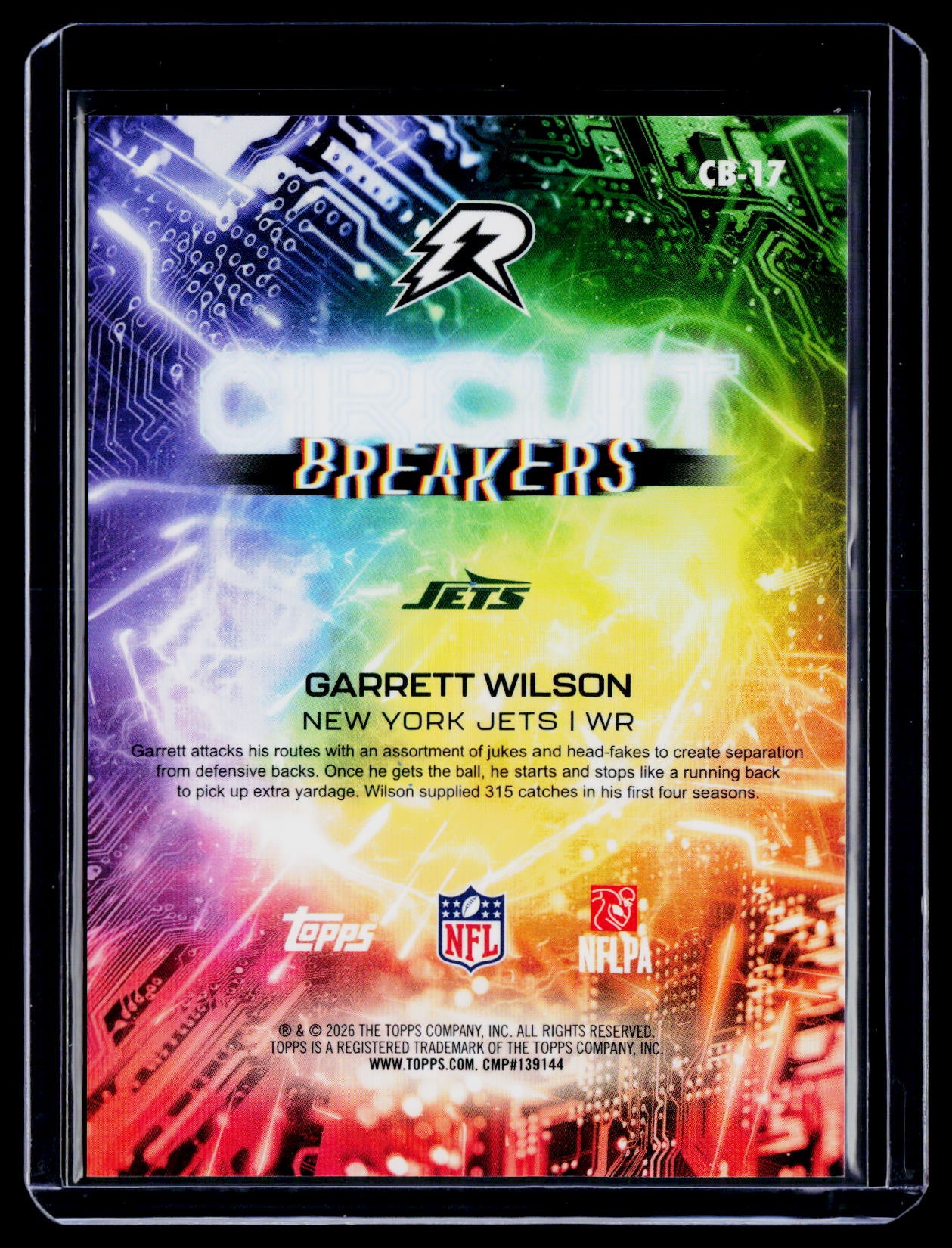 2025 Topps Resurgence Garrett Wilson Lime Green Static Circuit Breakers 9/15
