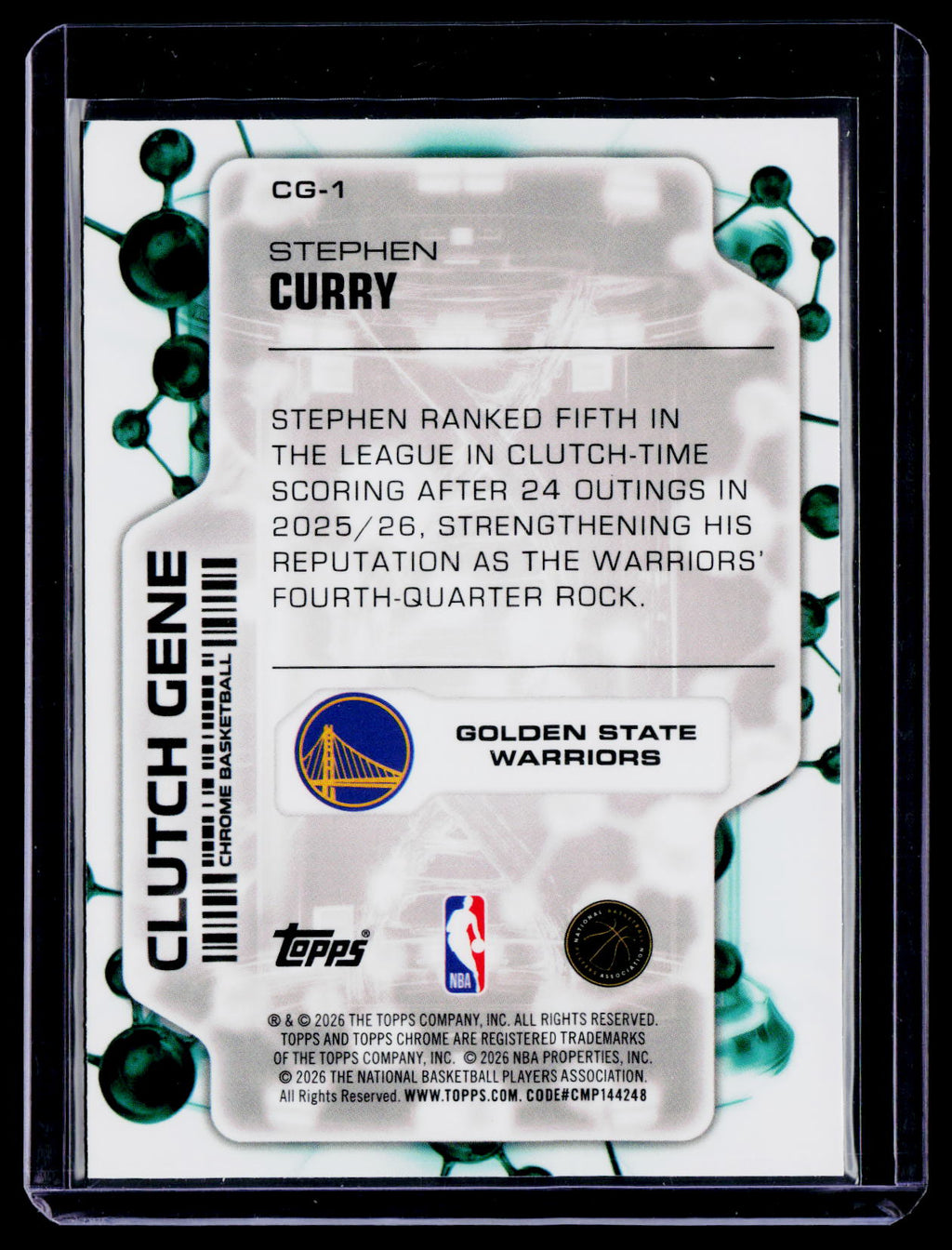 2025-26 Topps Chrome Update Stephen Curry Clutch Gene Purple Refractor 53/75