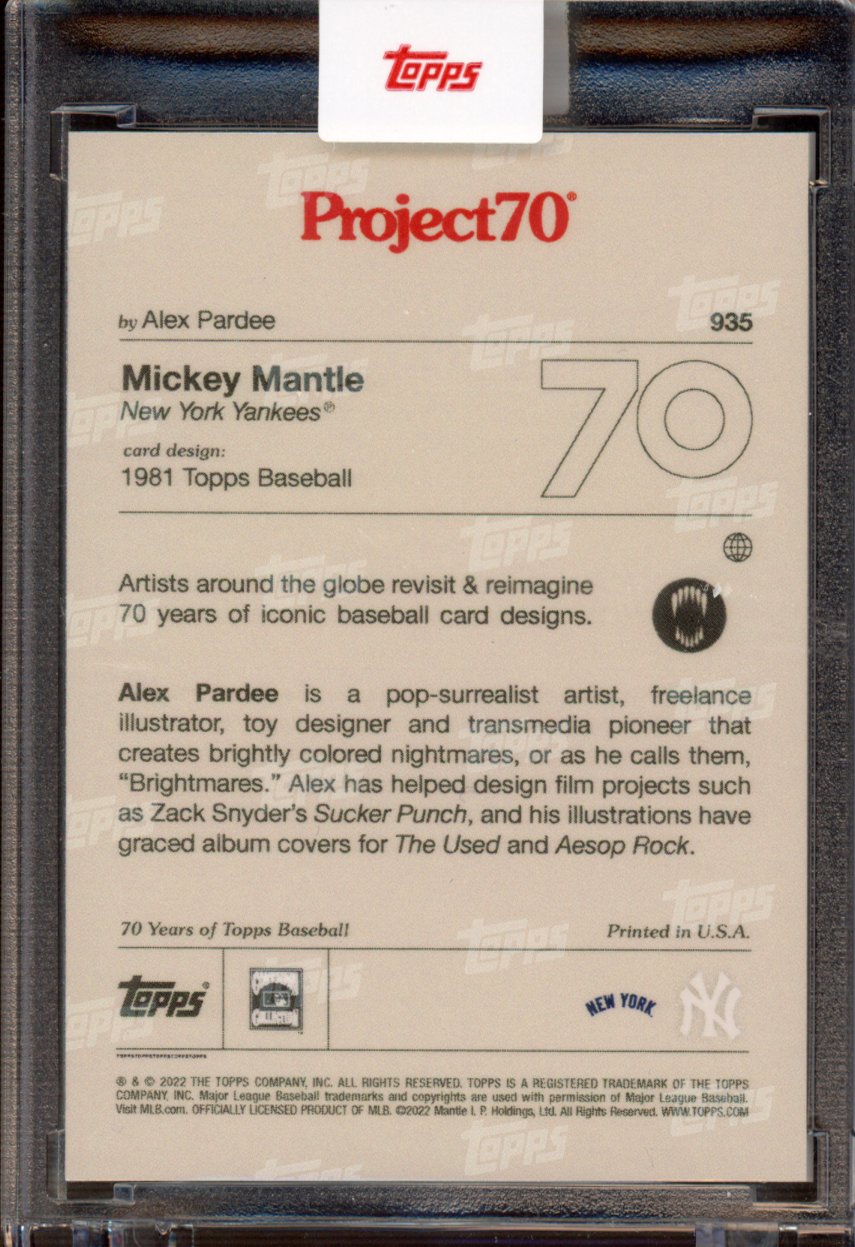 2021 Topps Project 70 Mickey Mantle Alex Pardee 935