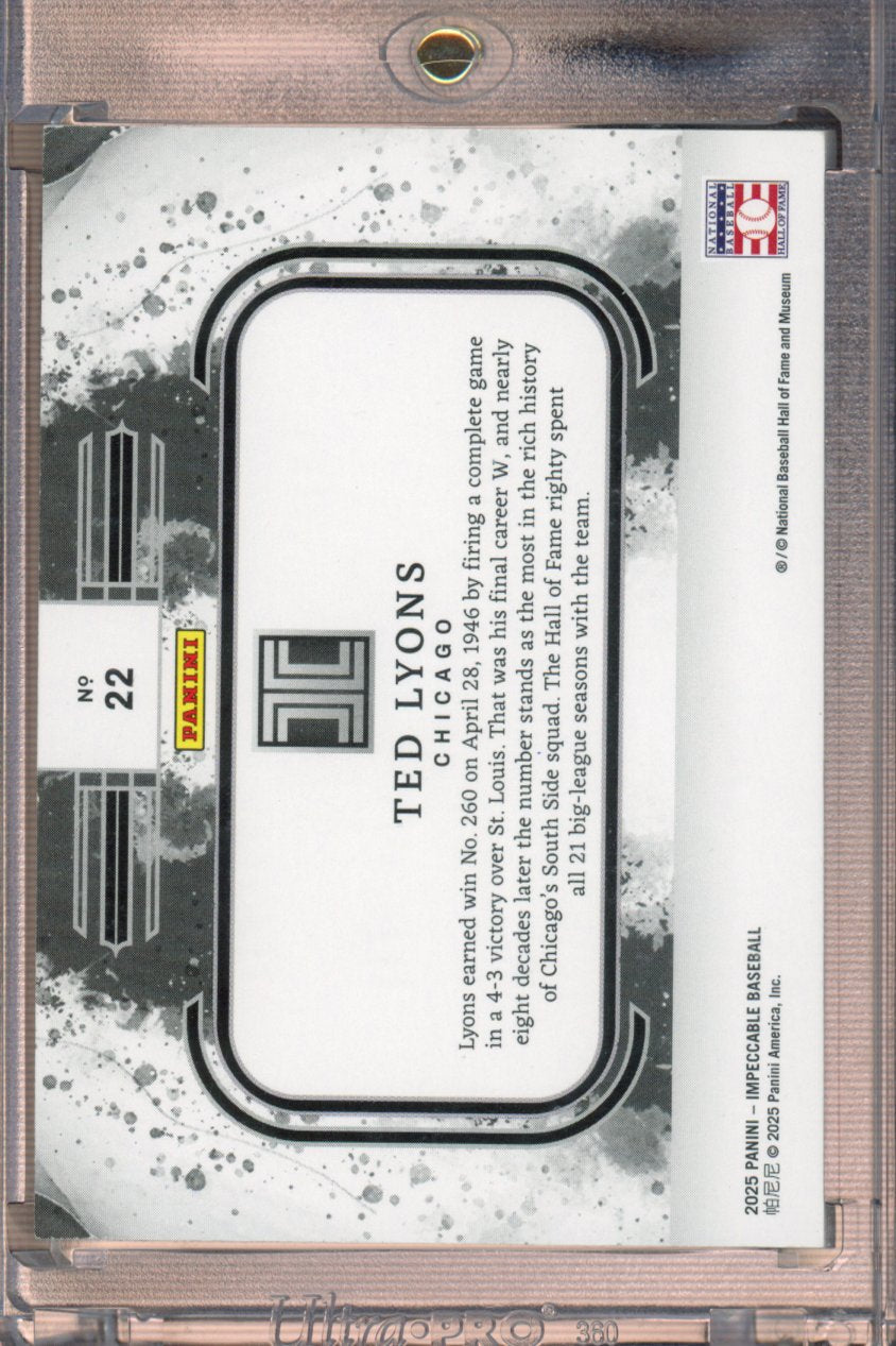 2025 Impeccable Baseball Ted Lyons Silver Bar /25