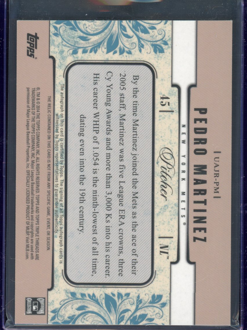 2014 Topps Triple Threads Pedro Martinez Patch Auto 4/10