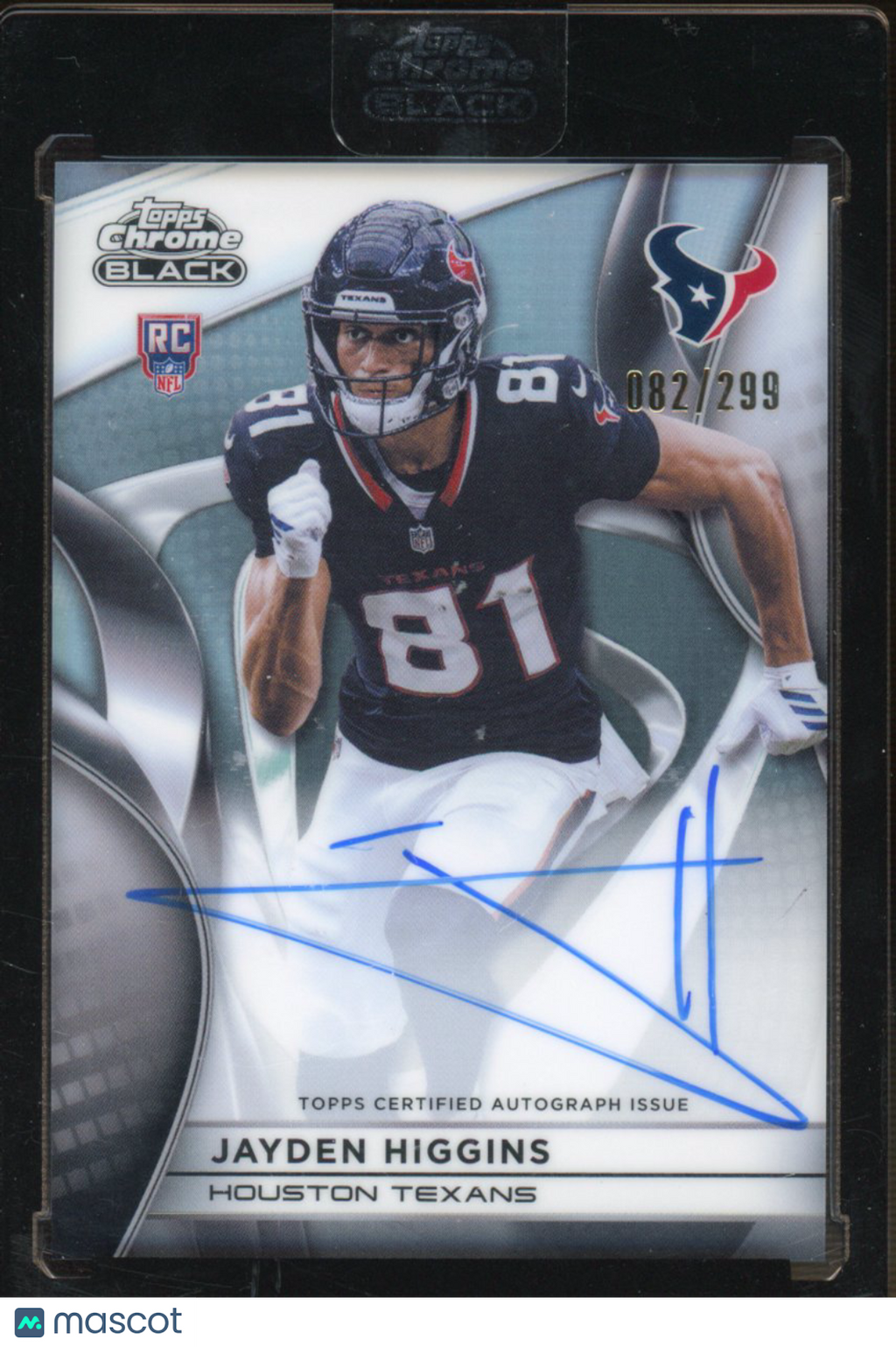 2025 Topps Chrome Black Jayden Higgins Rookie Refractor Auto 82/299 RC
