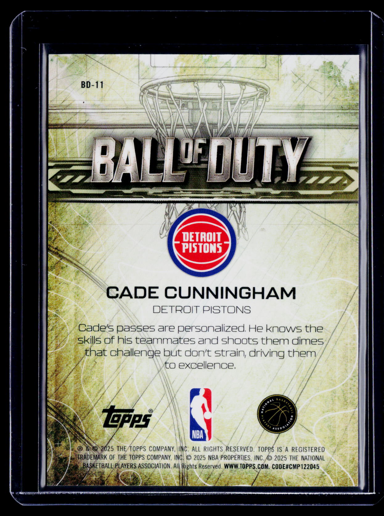 2025 Topps Chrome Cade Cunningham Ball of Duty Orange Refractor 18/25