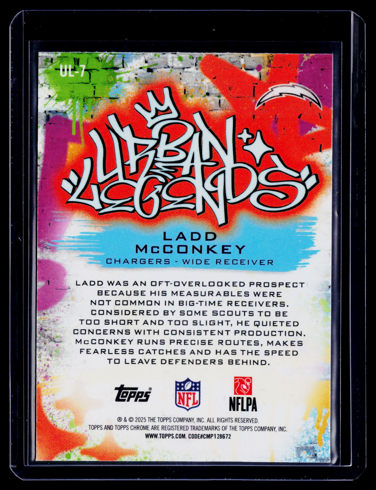 2025 Topps Chrome Ladd McConkey Urban Legends Case Hit