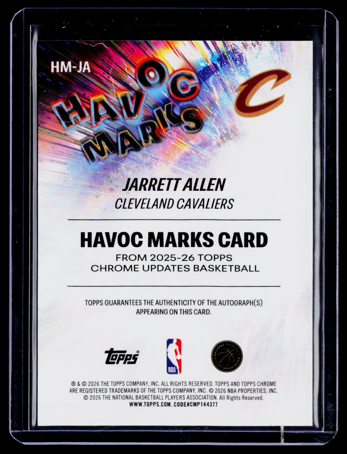 2025 Topps Chrome Update Jarrett Allen Gold Geometric Havoc Marks Auto 4/50