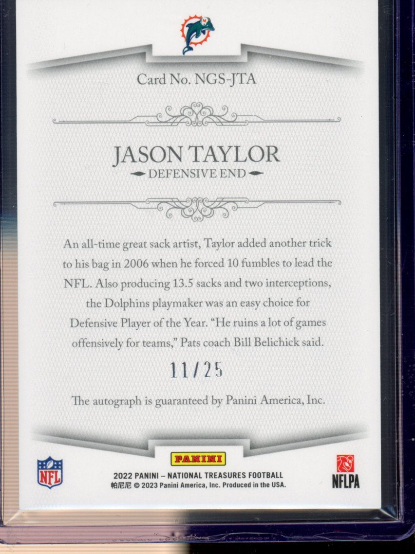 2022 National Treasures Jason Taylor Greatest Signatures Auto 11/25