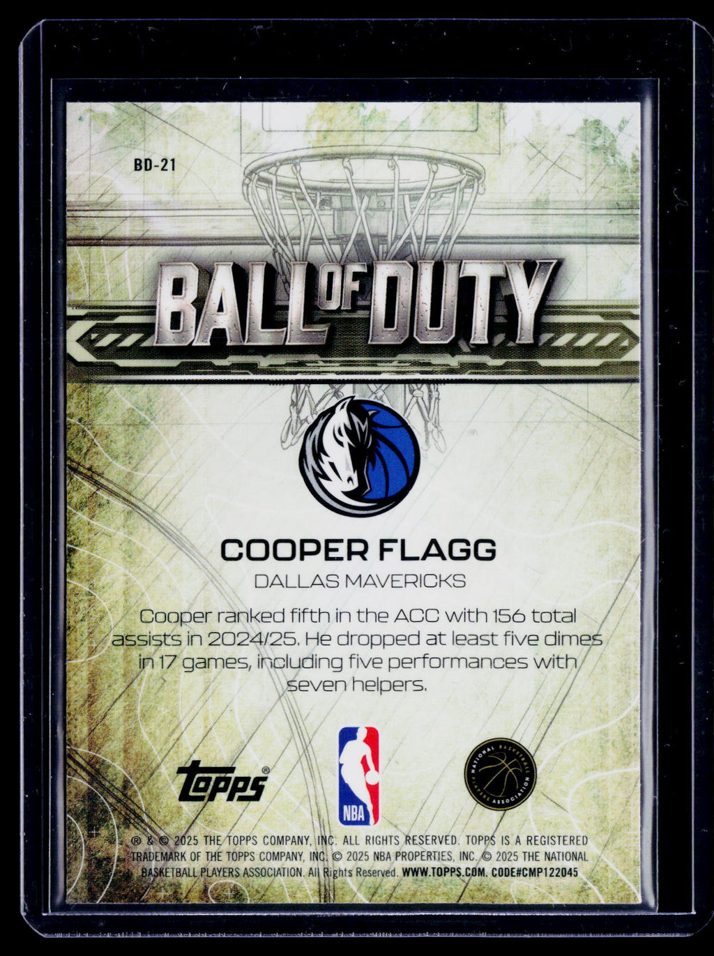 2025 Topps Chrome Cooper Flagg Rookie Ball of Duty RC