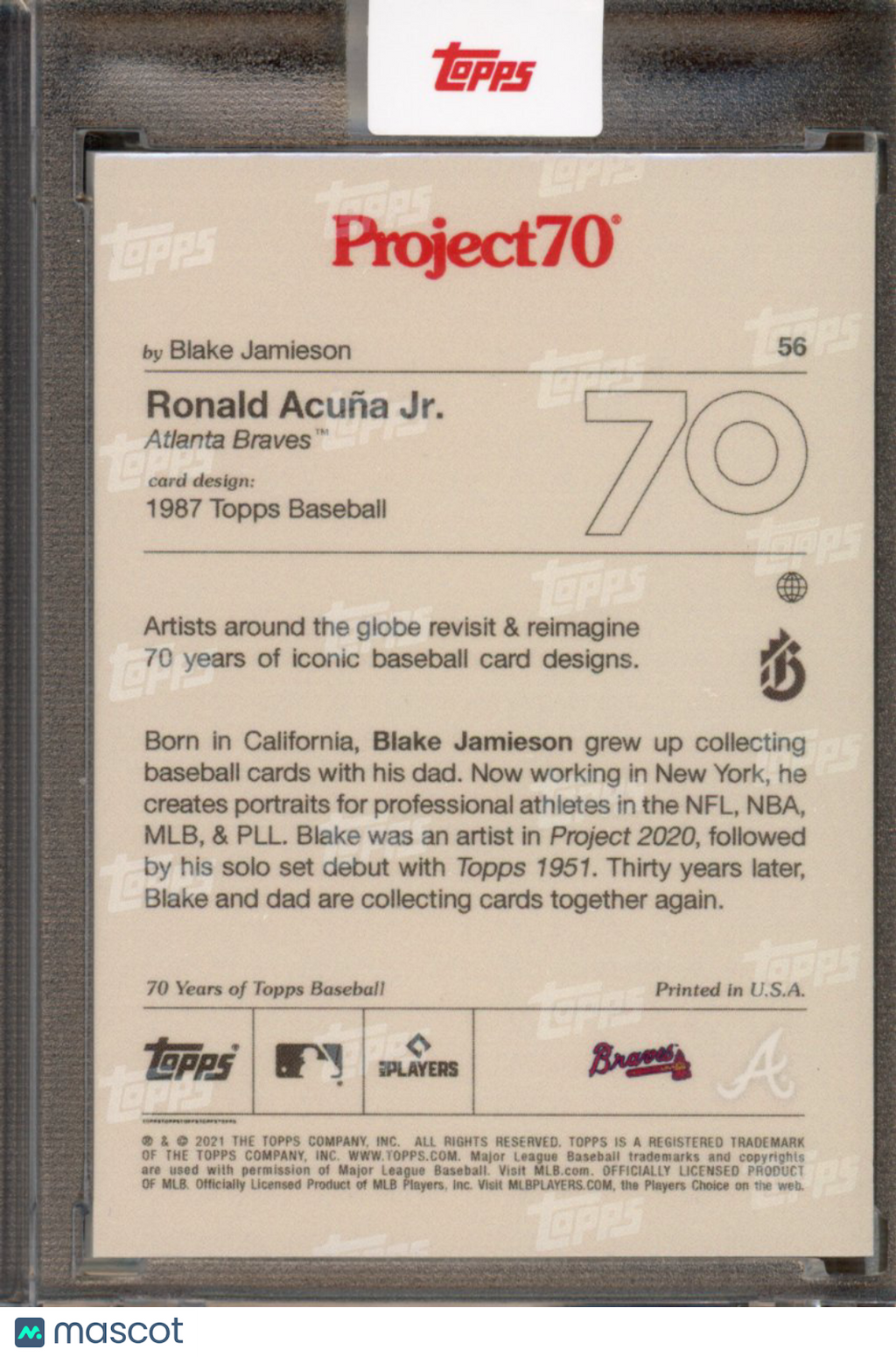 2021 Topps Project 70 Ronald Acuna Jr. Blake Jamieson 56