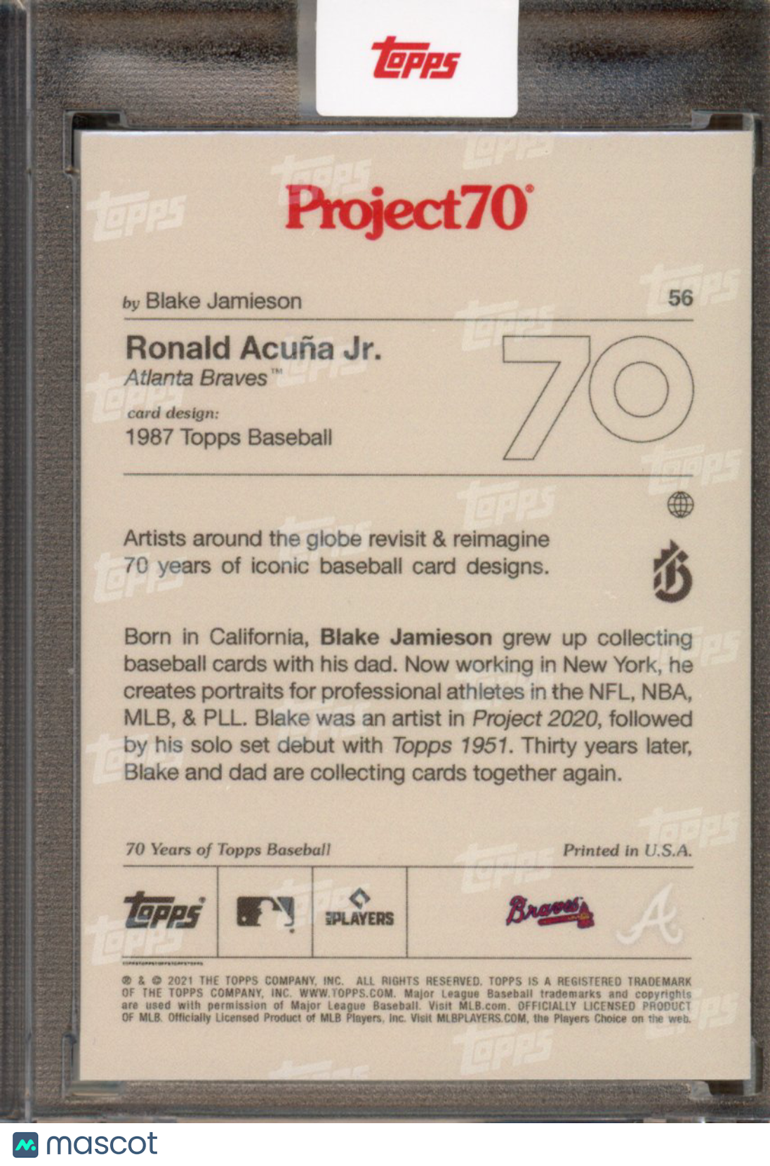 2021 Topps Project 70 Ronald Acuna Jr. Blake Jamieson 56