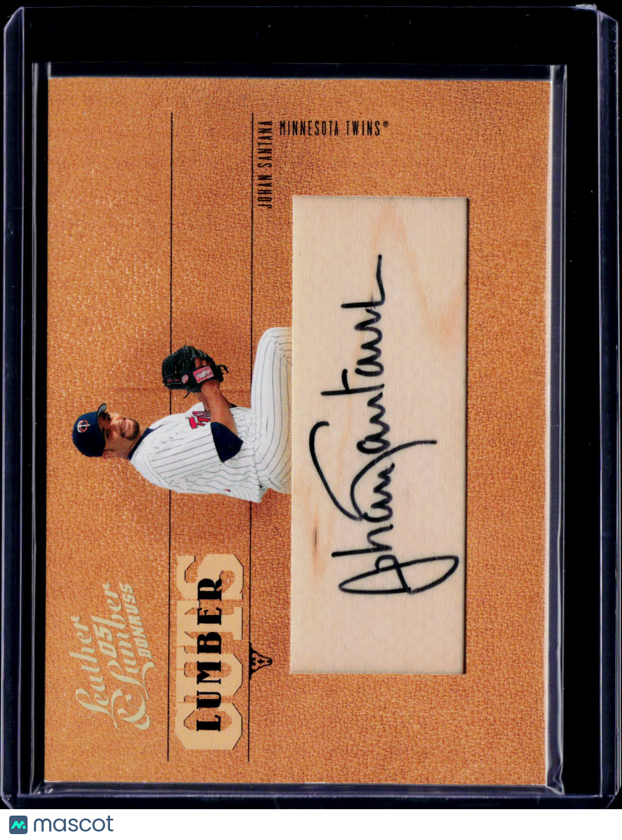2005 Lether & Lumber Donruss Johan Santana Lumber Cuts Auto 1/6