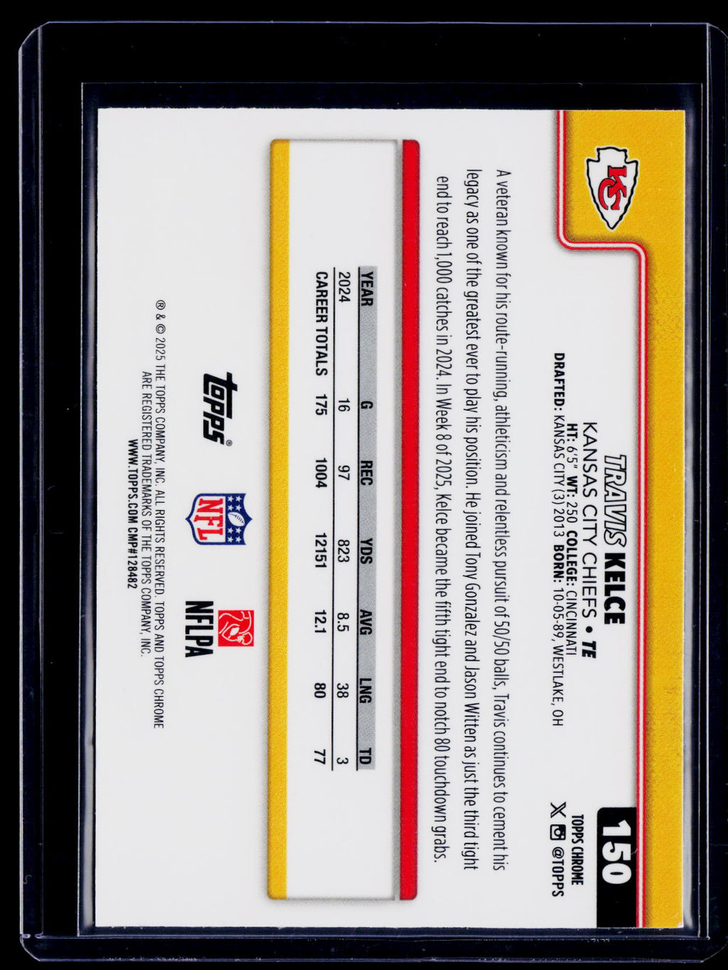 2025 Topps Chrome Travis Kelce Lightboard SSP