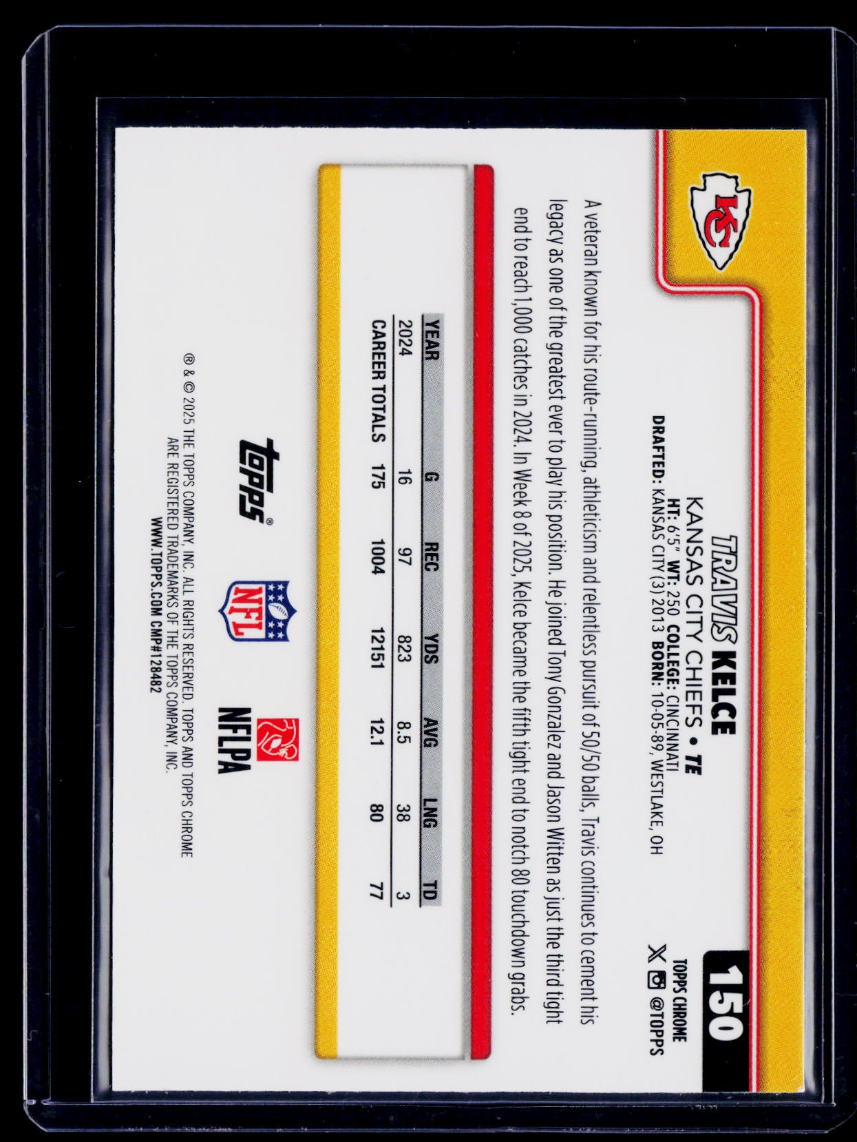 2025 Topps Chrome Travis Kelce Lightboard SSP