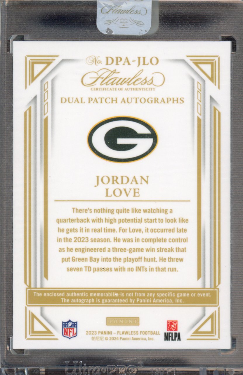2025 Flawless Jordan Love Dual Patch Auto 6/25