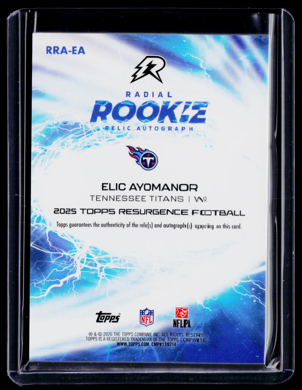 2025 Topps Resurgence Elic Ayomanor Orange Static Rookie Patch Auto RPA 5/25 RC