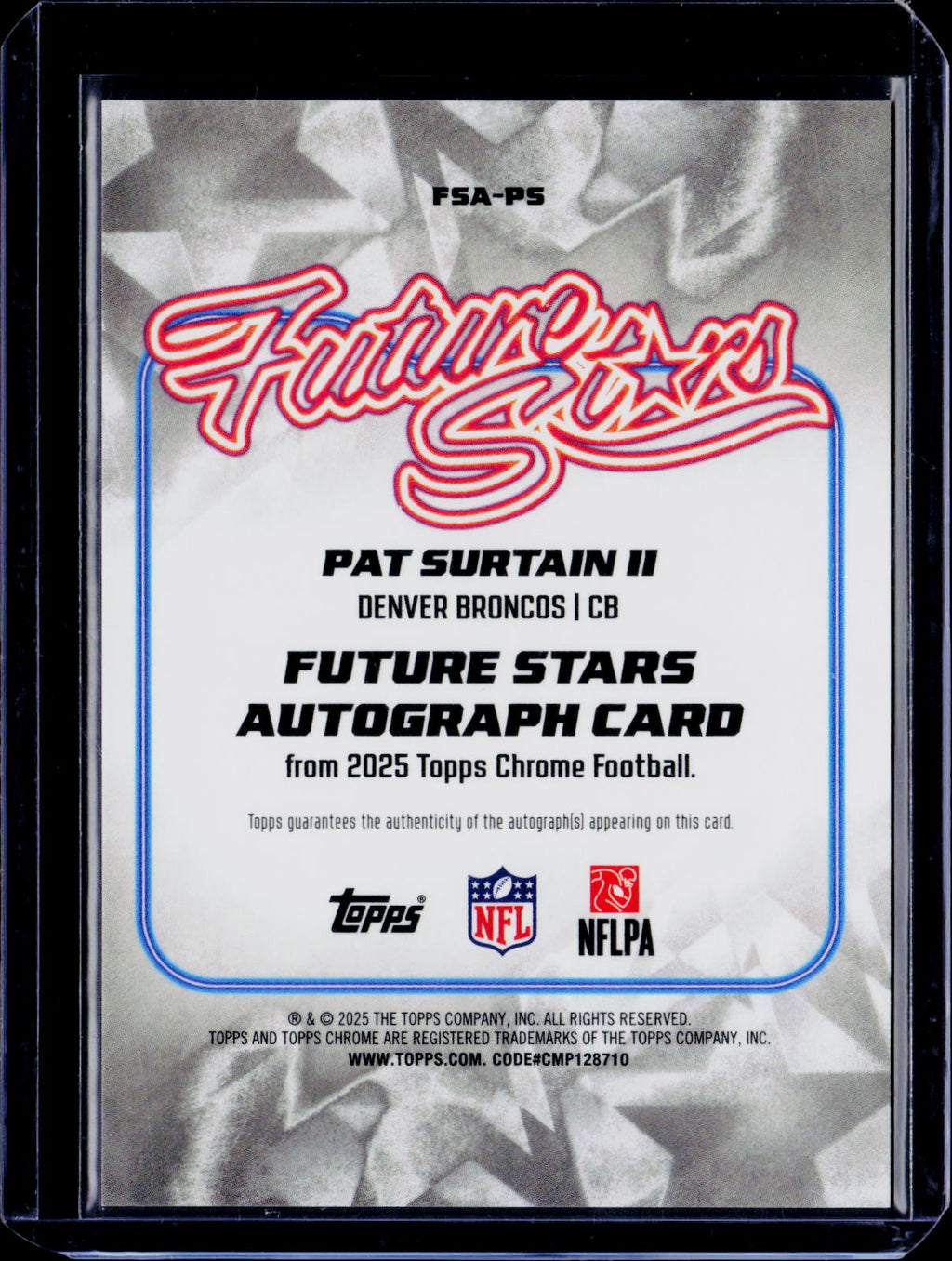 2025 Topps Chrome Pat Surtain II Auto 16/25
