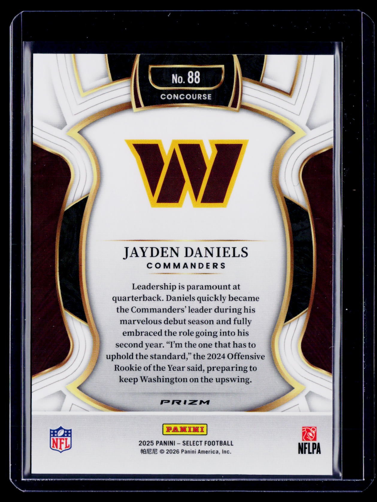 2025 Select Jayden Daniels Concourse Zebra Case Hit