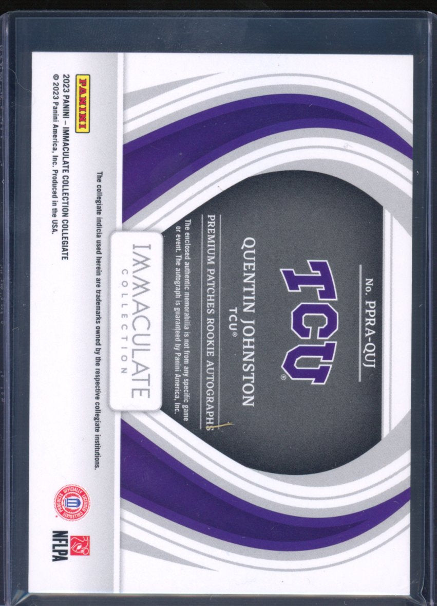 2023 Immaculate Collegiate Quentin Johnston Rookie Patch Auto 04/13 RC