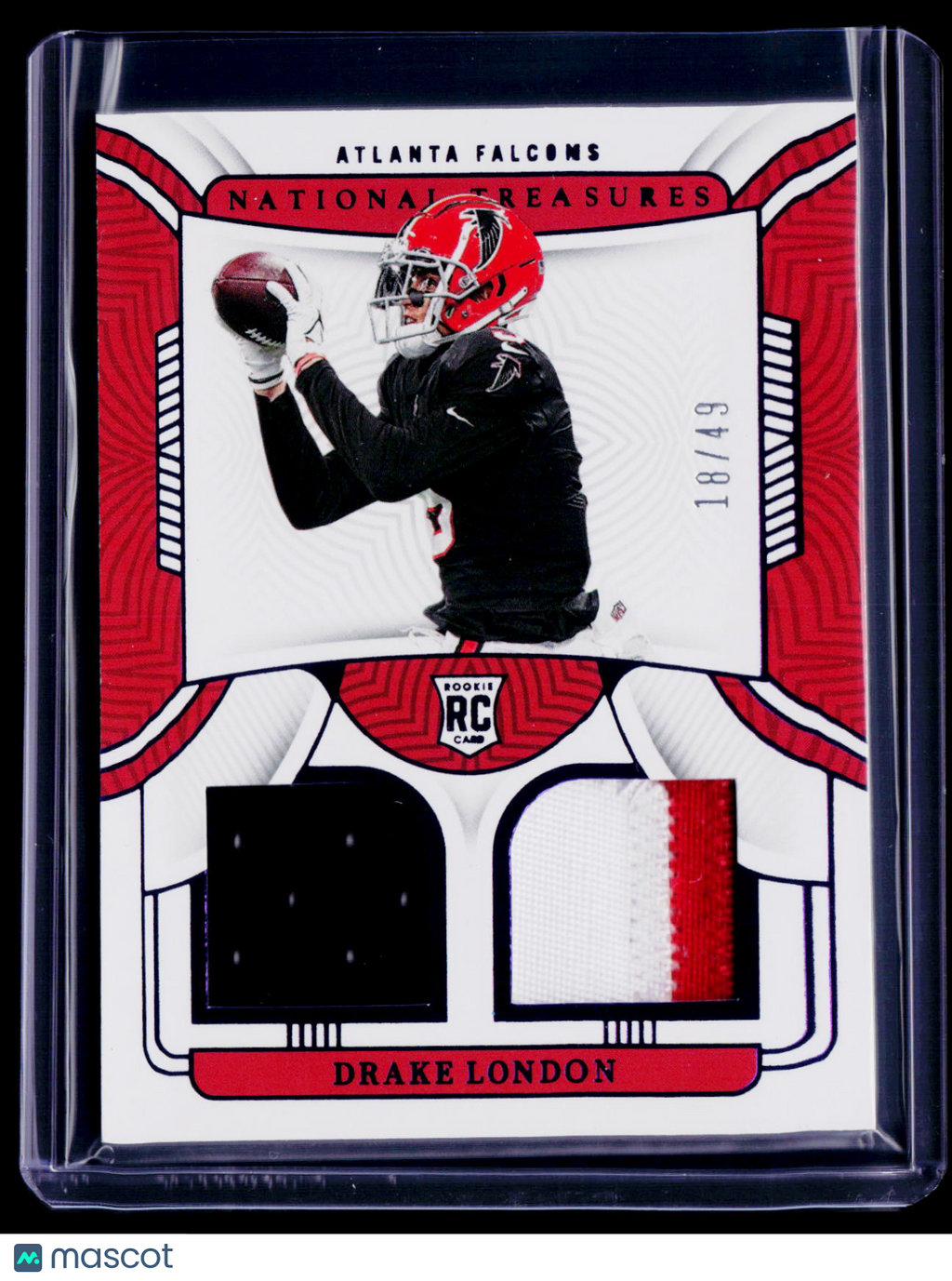 2022 National Treasures Drake London Rookie Purple 18/49 RC