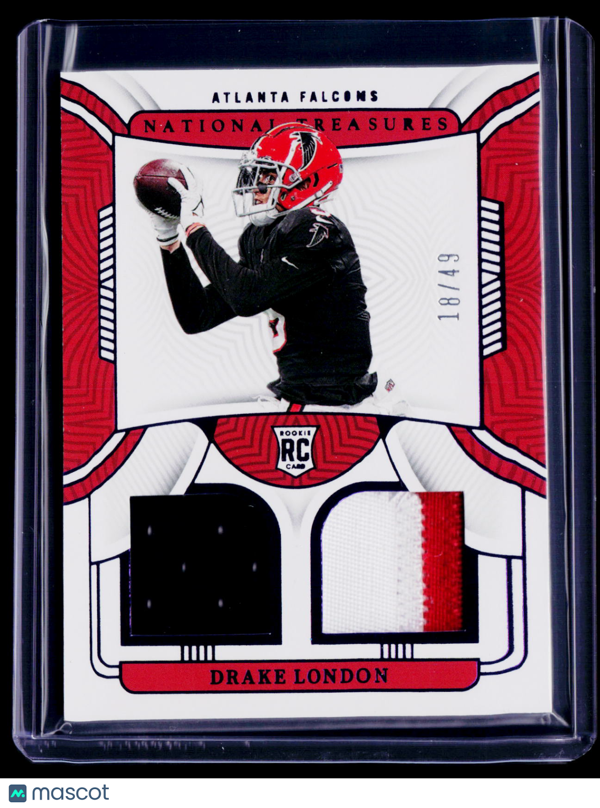 2022 National Treasures Drake London Rookie Purple 18/49 RC