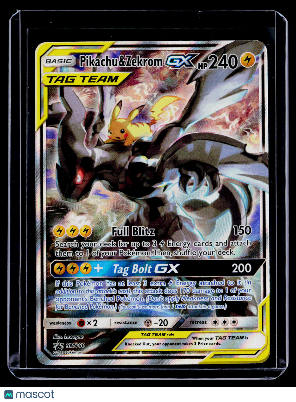 Pokemon Pikachu & Zekrom Tag Team SM168 Promo