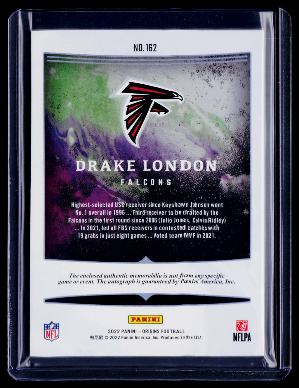 2022 Origins Drake London Rookie Patch Auto Red RPA 51/99 RC
