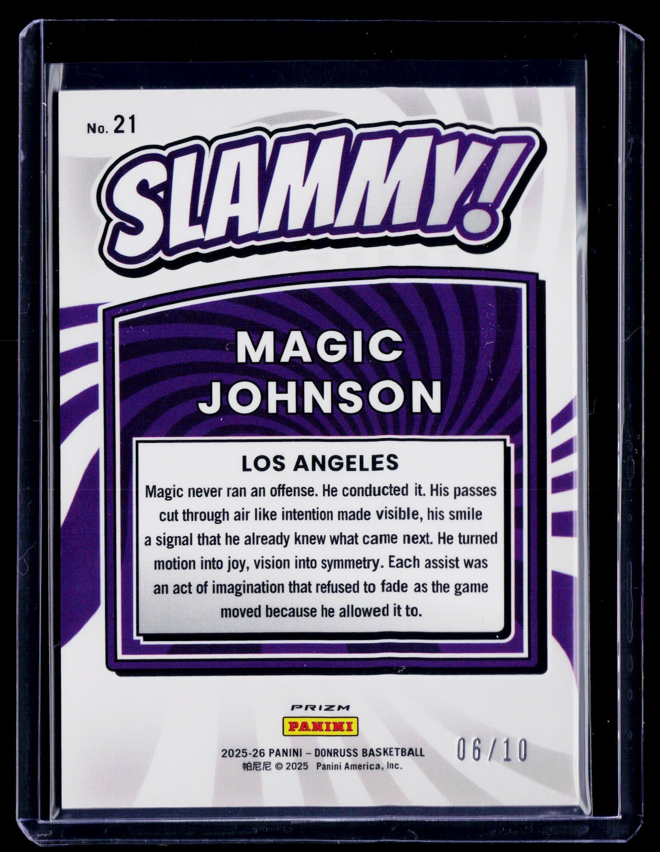 2025-26 Donruss Magic Johnson Slammy Gold 6/10 Case Hit