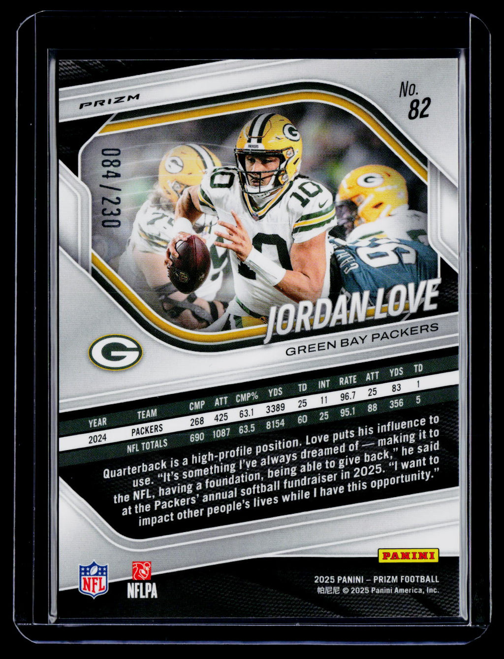 2025 Prizm Jordan Love Blue Wave 84/230