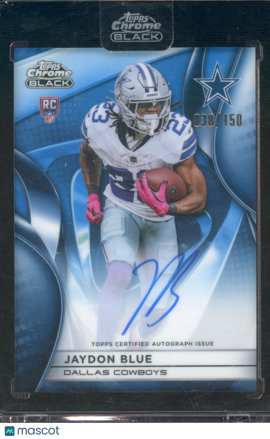 2025 Topps Chrome Black Jaydon Blue Rookie Blue Refractor Auto 38/150 RC