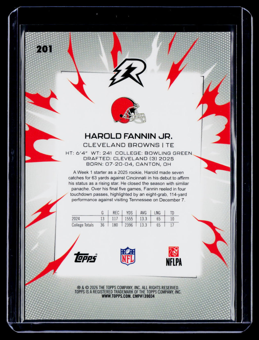 2025 Topps Resurgence Harold Fannin Jr. Rookie Orange Surge 13/25 RC