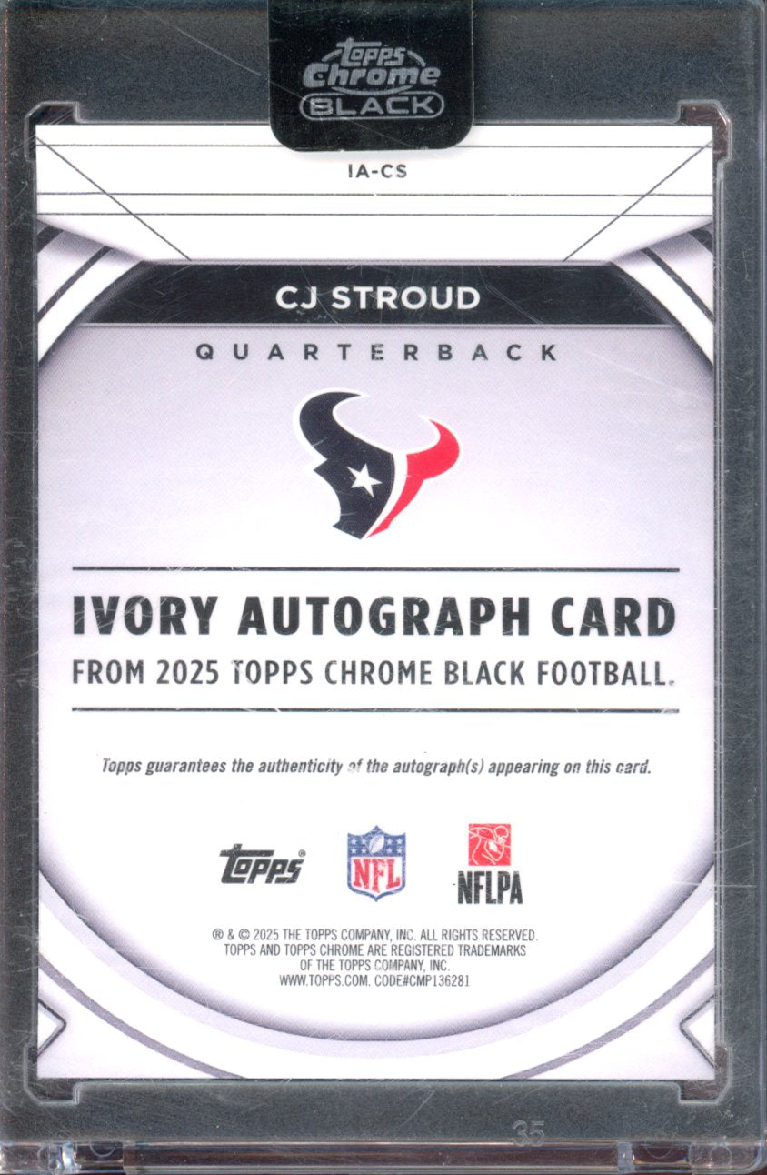 2025 Topps Chrome Black CJ Stroud White Ivory Auto 26/50