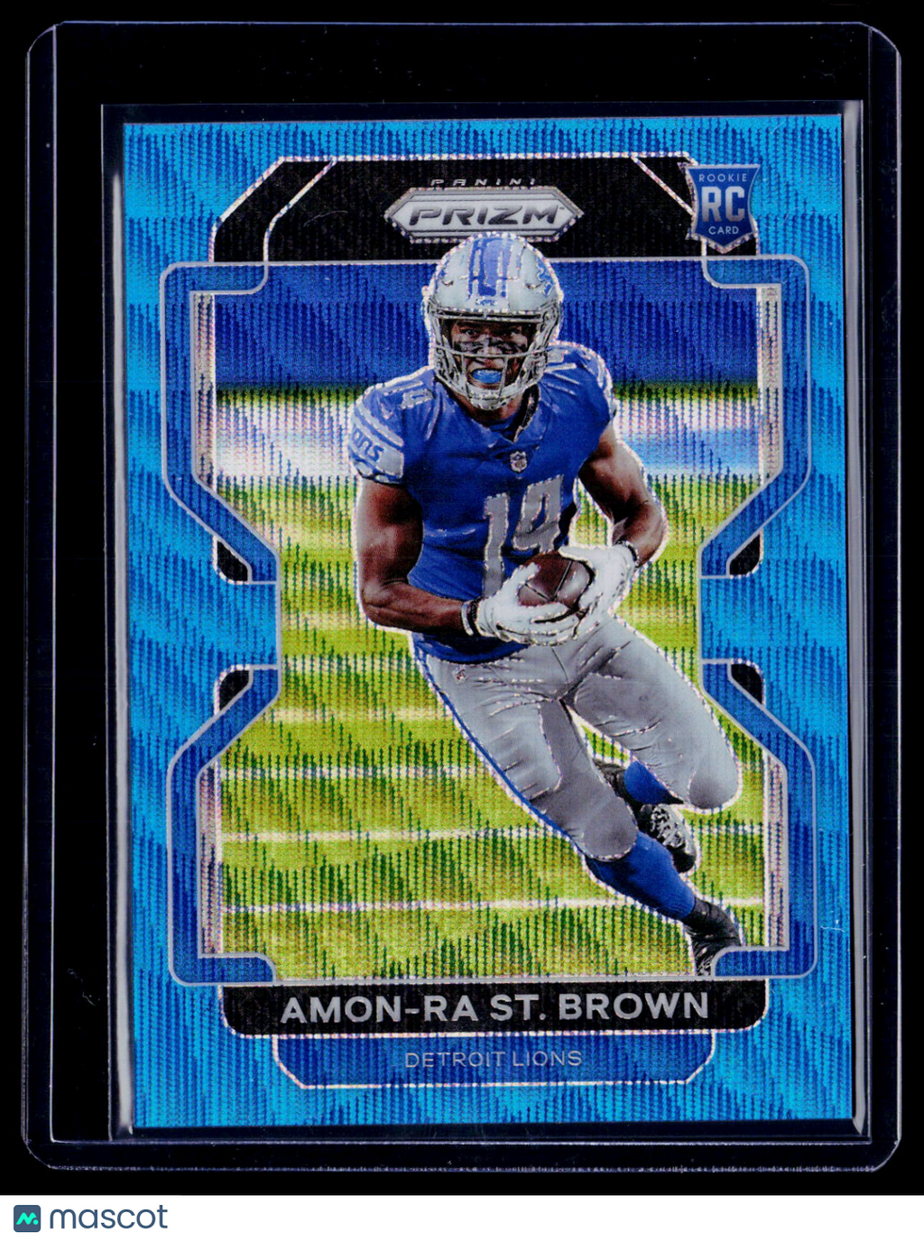 2021 Prizm Amon-Ra St. Brown Rookie Blue Wave 130/199 RC