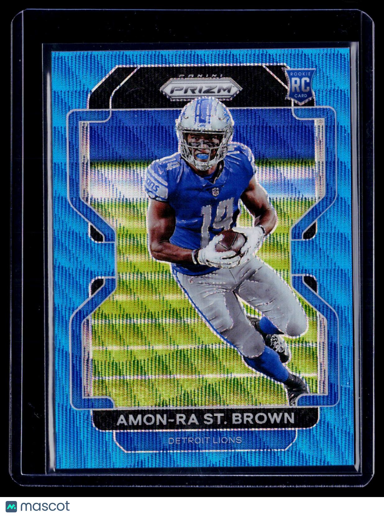 2021 Prizm Amon-Ra St. Brown Rookie Blue Wave 130/199 RC