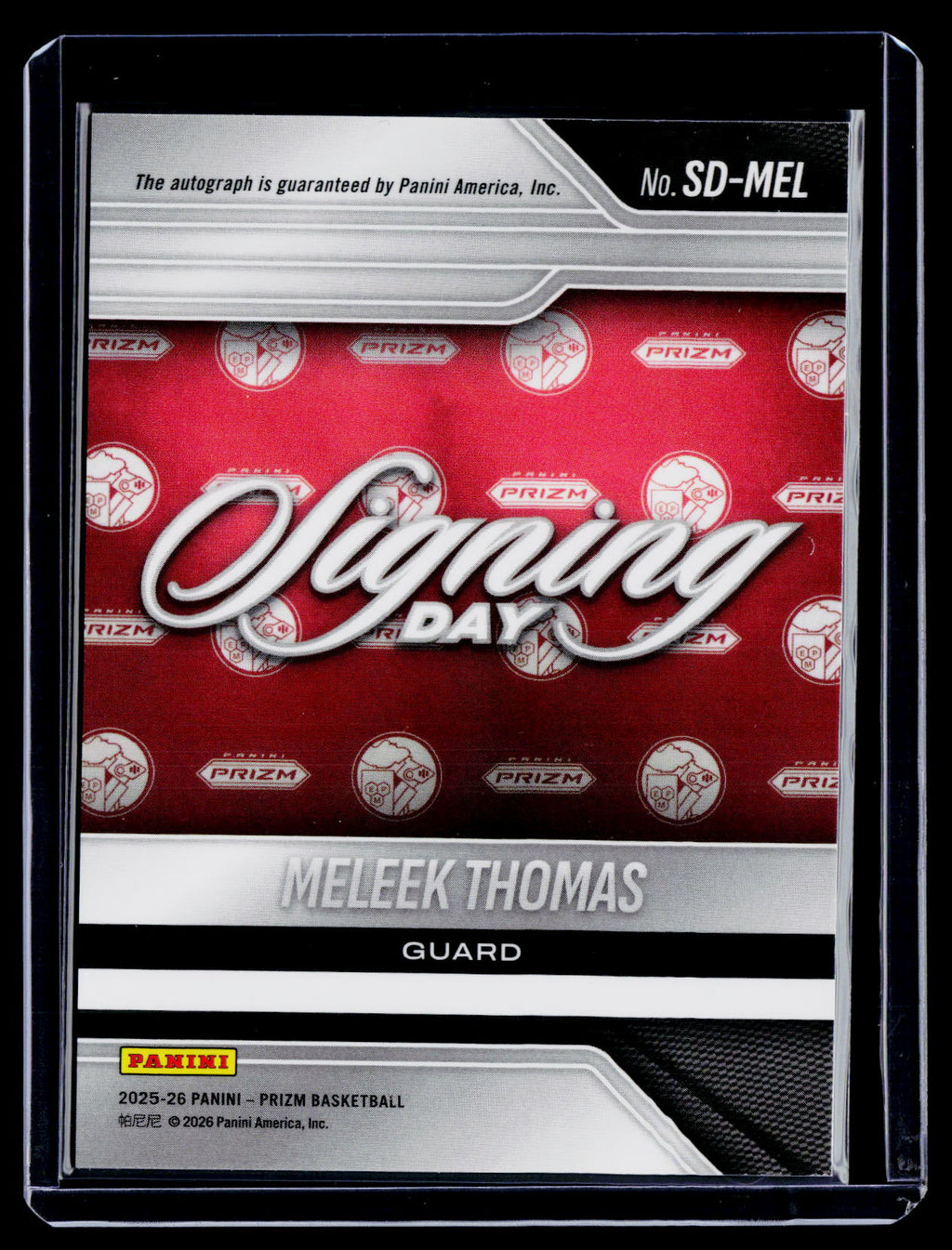 2025-26 Prizm Meleek Thomas Signing Day Auto