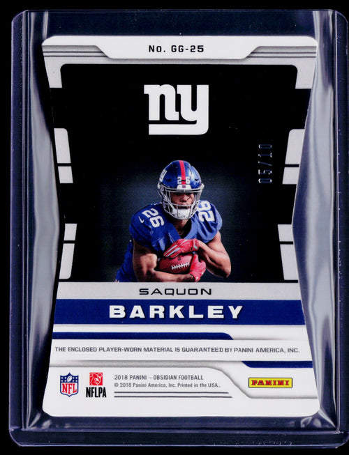2018 Obsidian Saquon Barkley Rookie Patch 5/10 RC