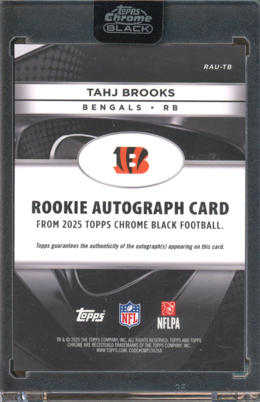 2025 Topps Chrome Black Tahj Brooks Rookie Auto RC