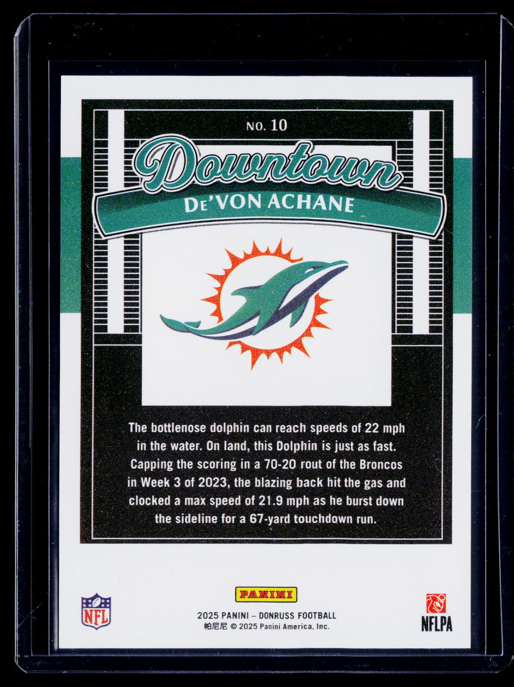 2025 Donruss De'Von Achane Downtown