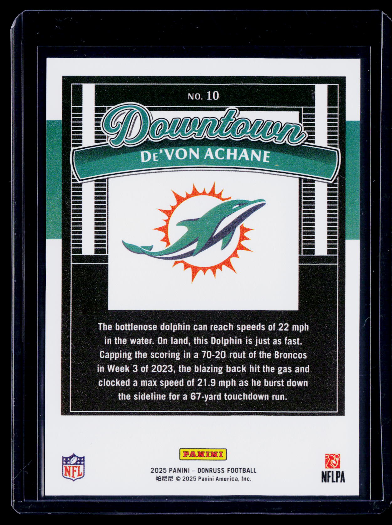 2025 Donruss De'Von Achane Downtown