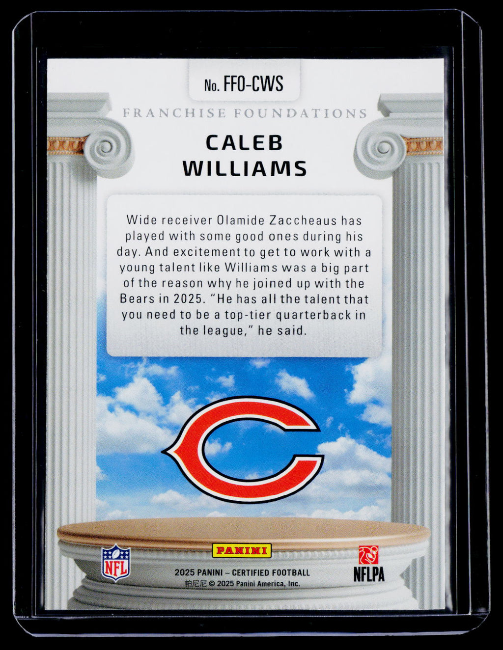 2025 Certified Caleb Williams Franchise Foundations Red 33/149