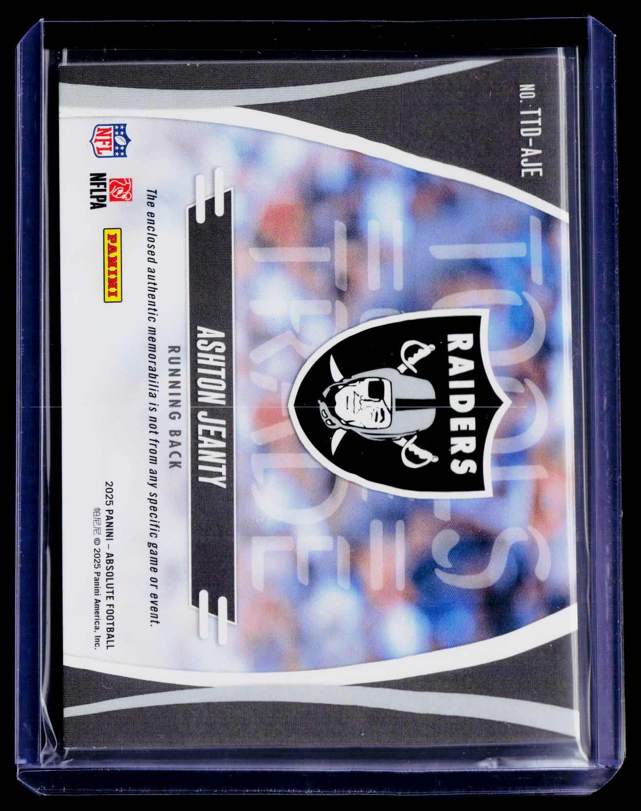 2025 Absolute Ashton Jeanty Rookie Dual Patch 234/249 RC
