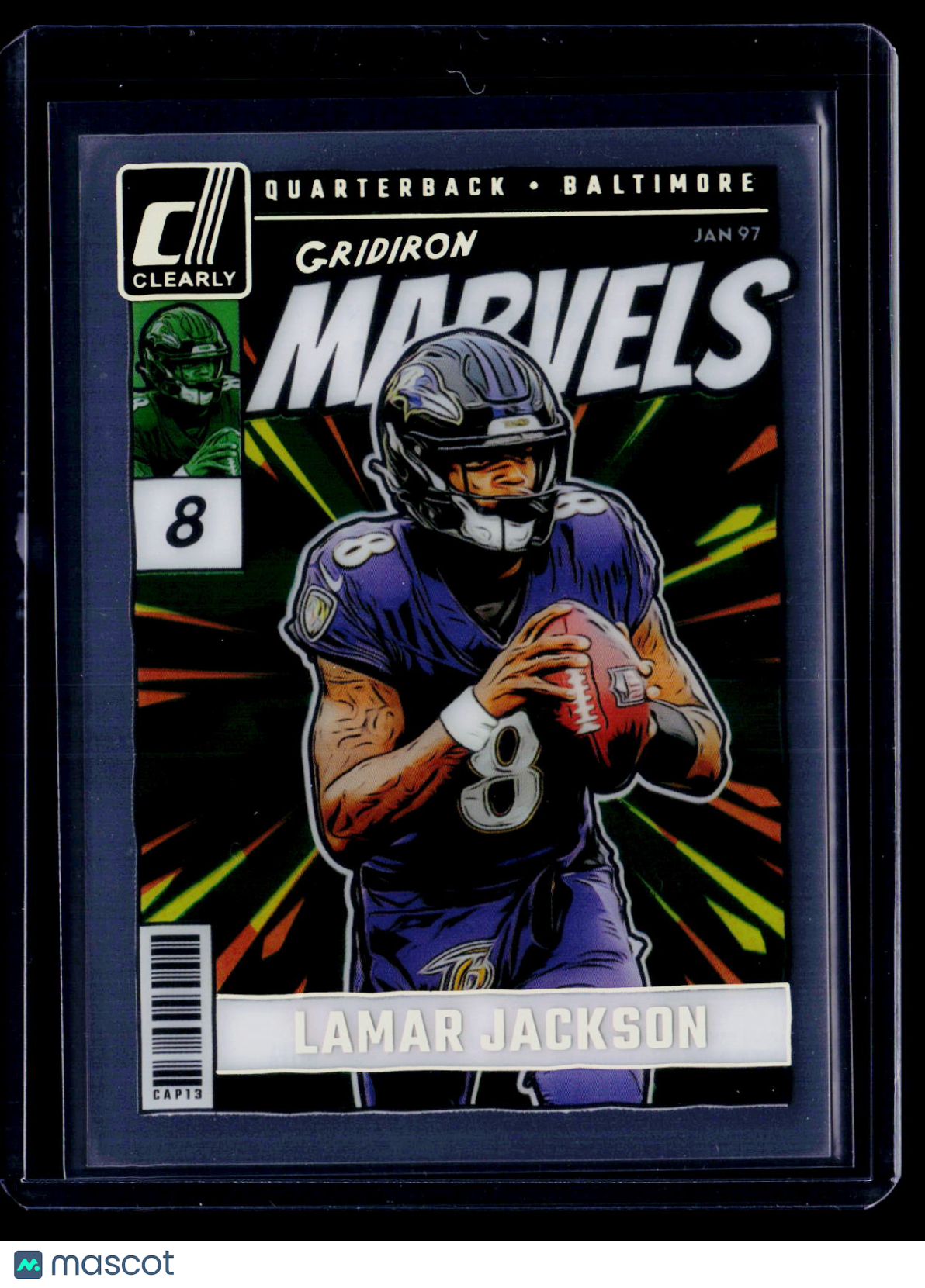 2024 Clearly Donruss Lamar Jackson Gridiron Marvels Case Hit
