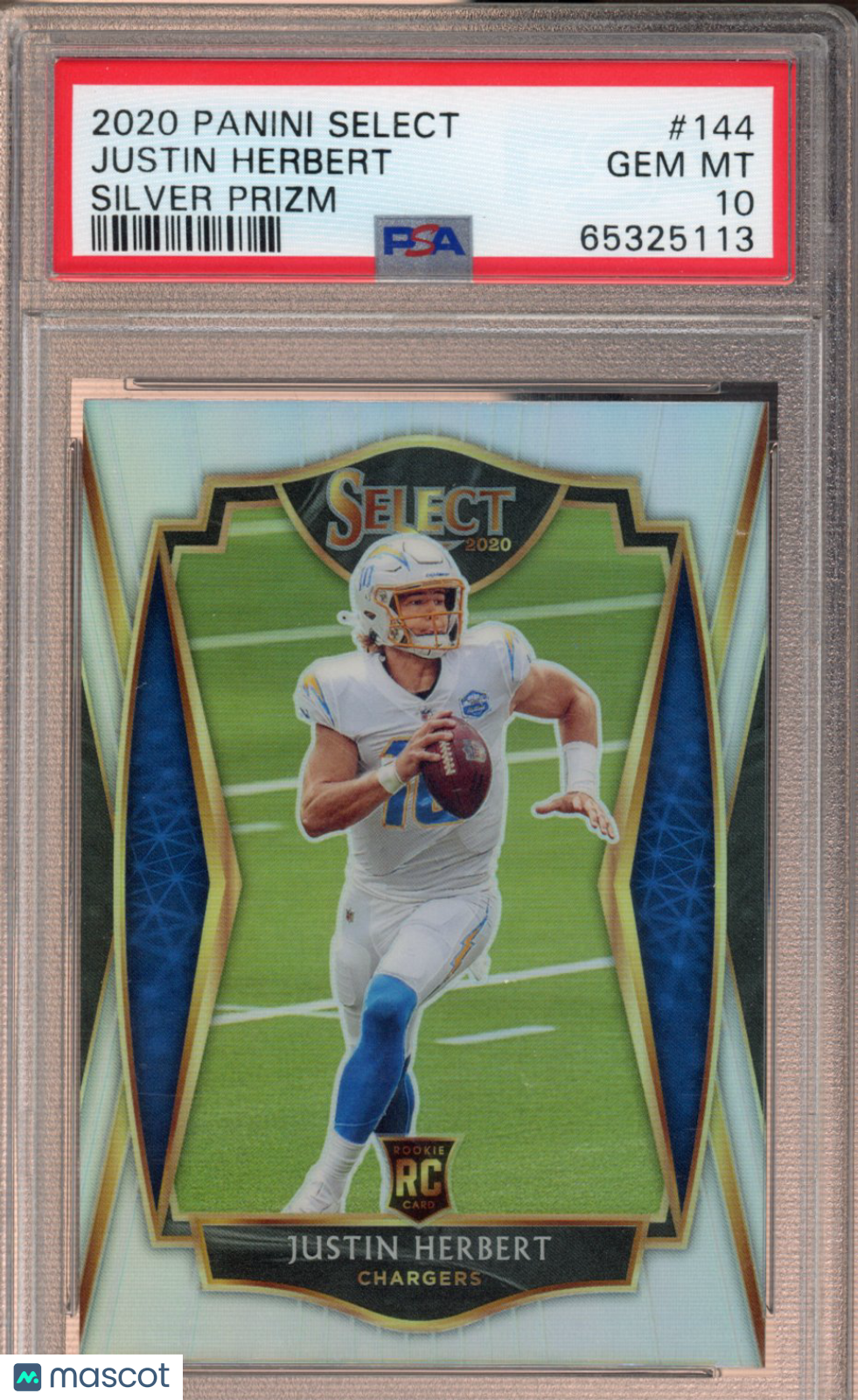 2020 Panini Select Justin Herbert #144 Silver Prizm PSA 10