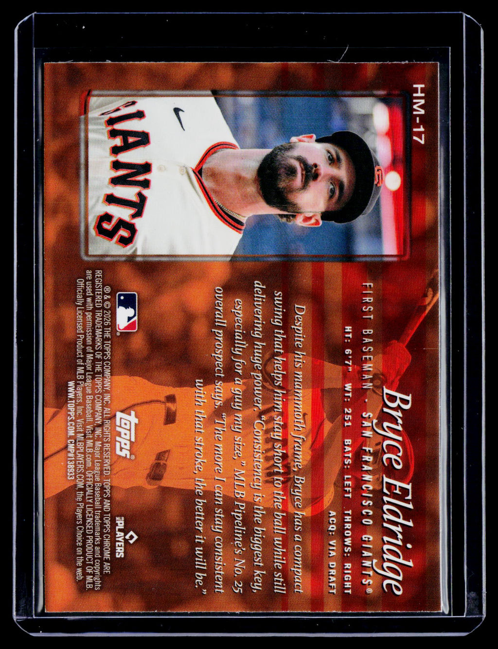 2026 Topps Chrome Bryce Eldridge Rookie Hobby Masters RC