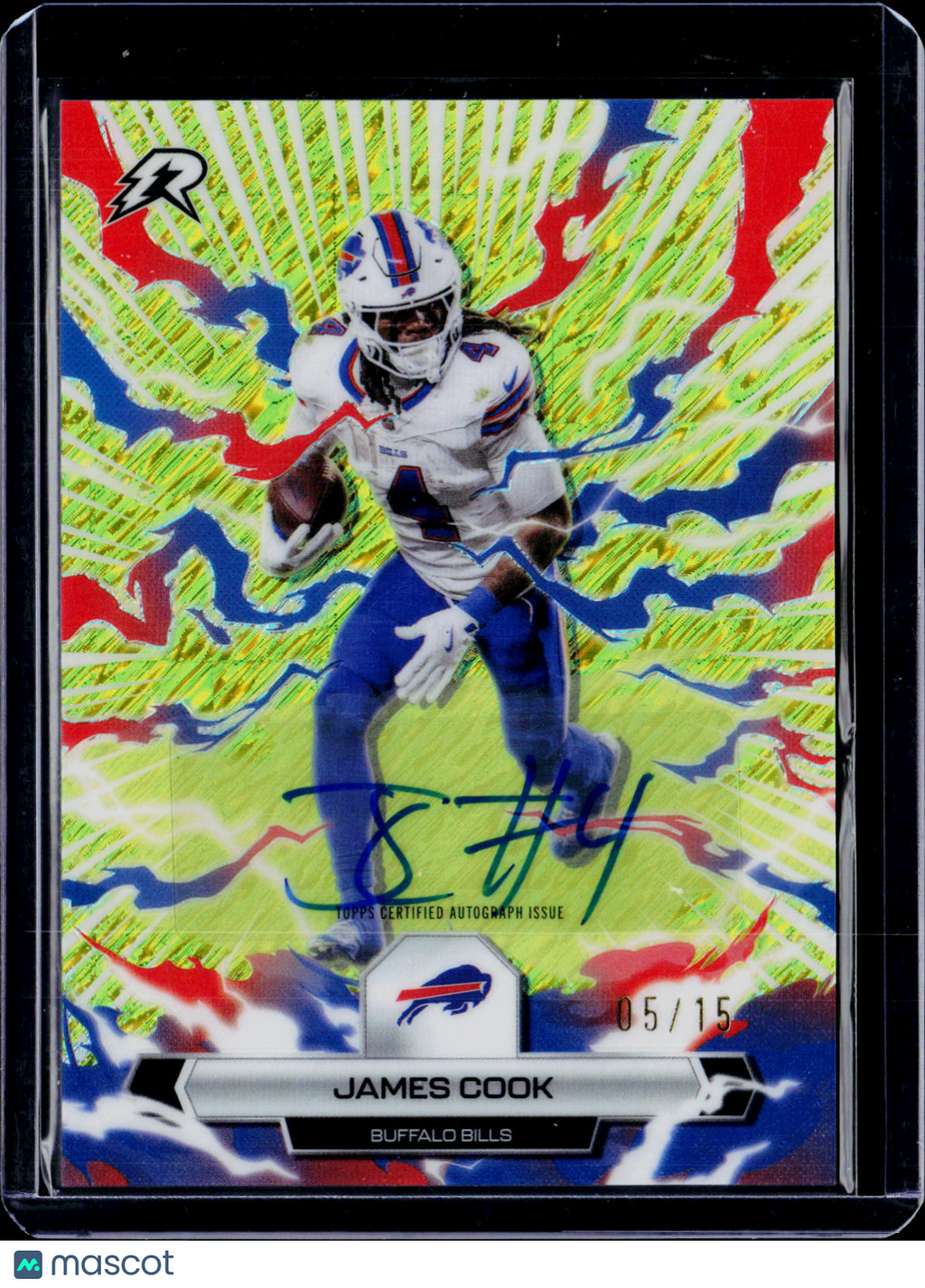 2025 Topps Resurgence James Cook Lime Green Power Surge Auto 05/15