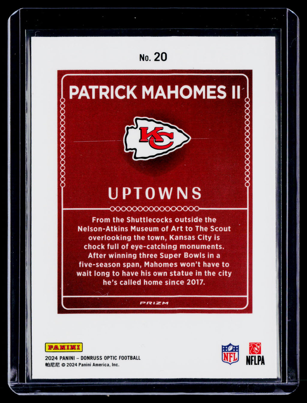 2025 Donruss Optic Patrick Mahomes II Uptown